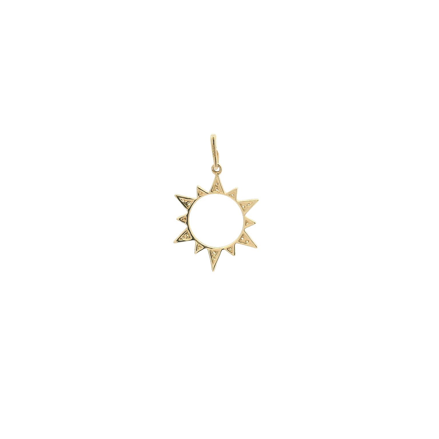 14KYG Starburst Diamond Pendant