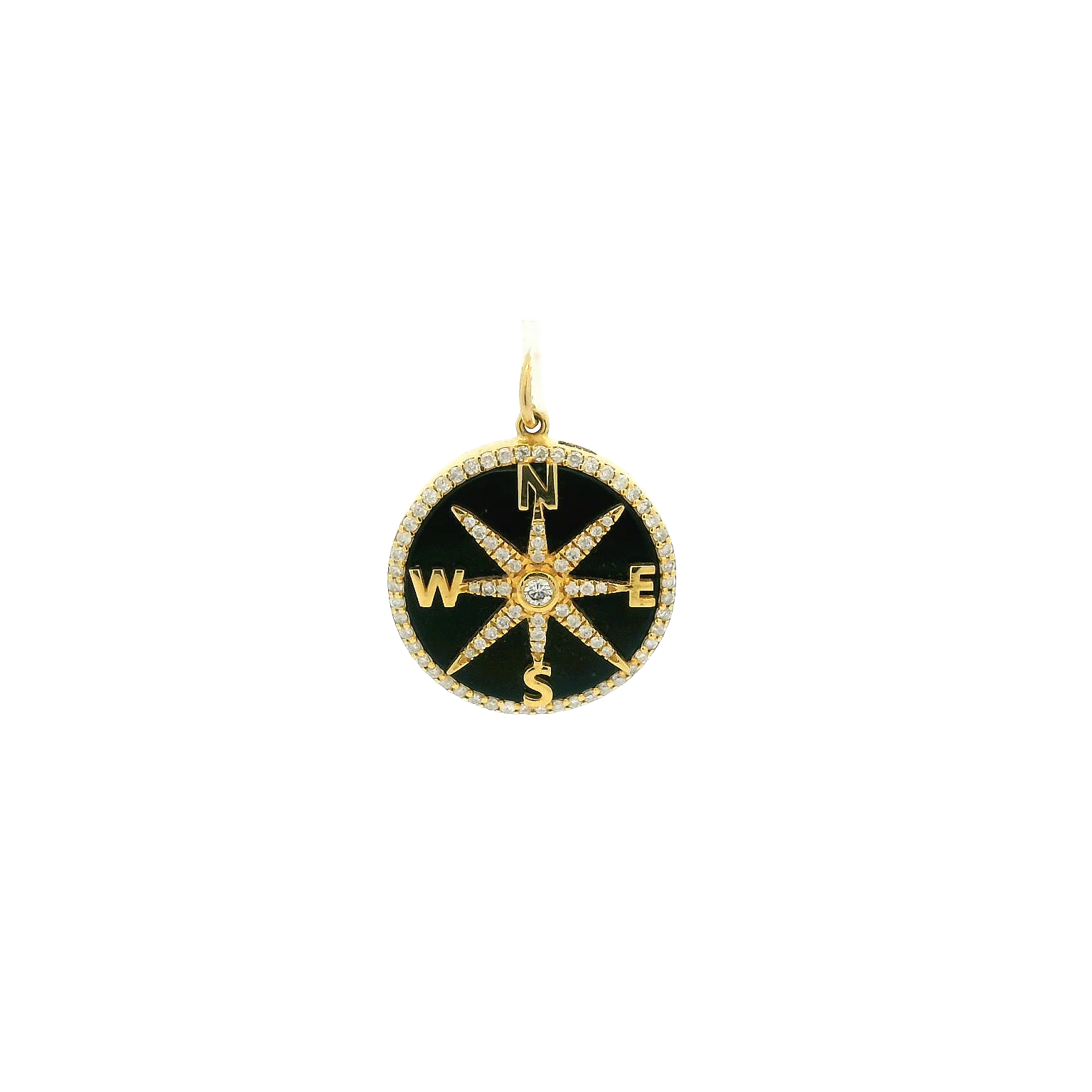 14KYG Diamond Compass Pendant