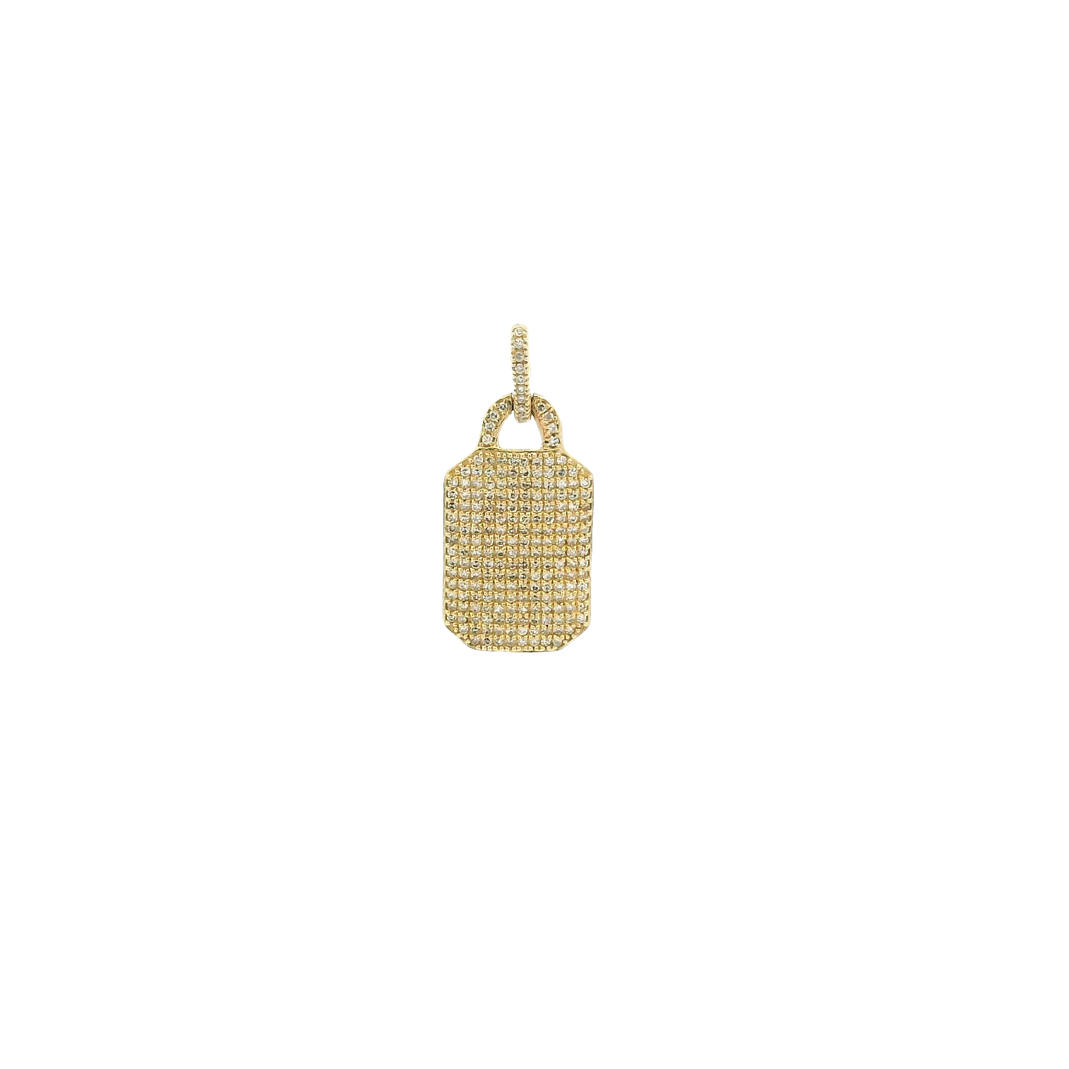 14KYG Dog Tag Diamond Pendant