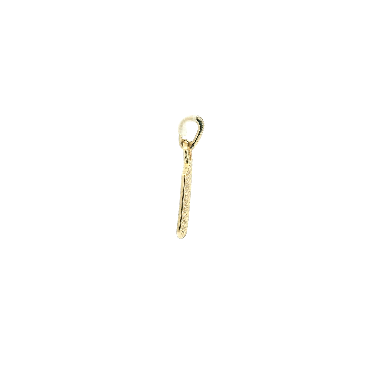 14KYG Dog Tag Diamond Pendant