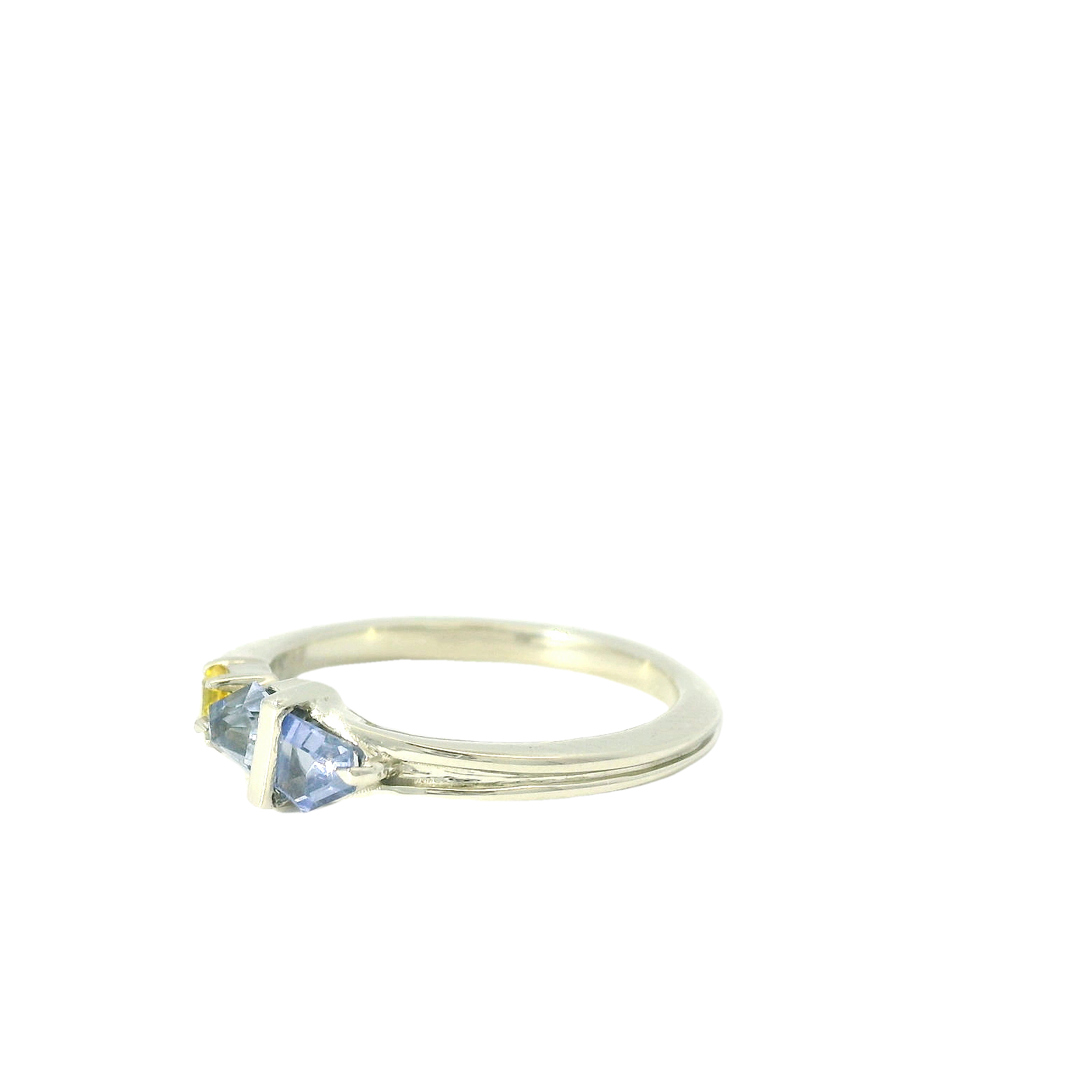 Elegant White Gold Ring with Gemstones