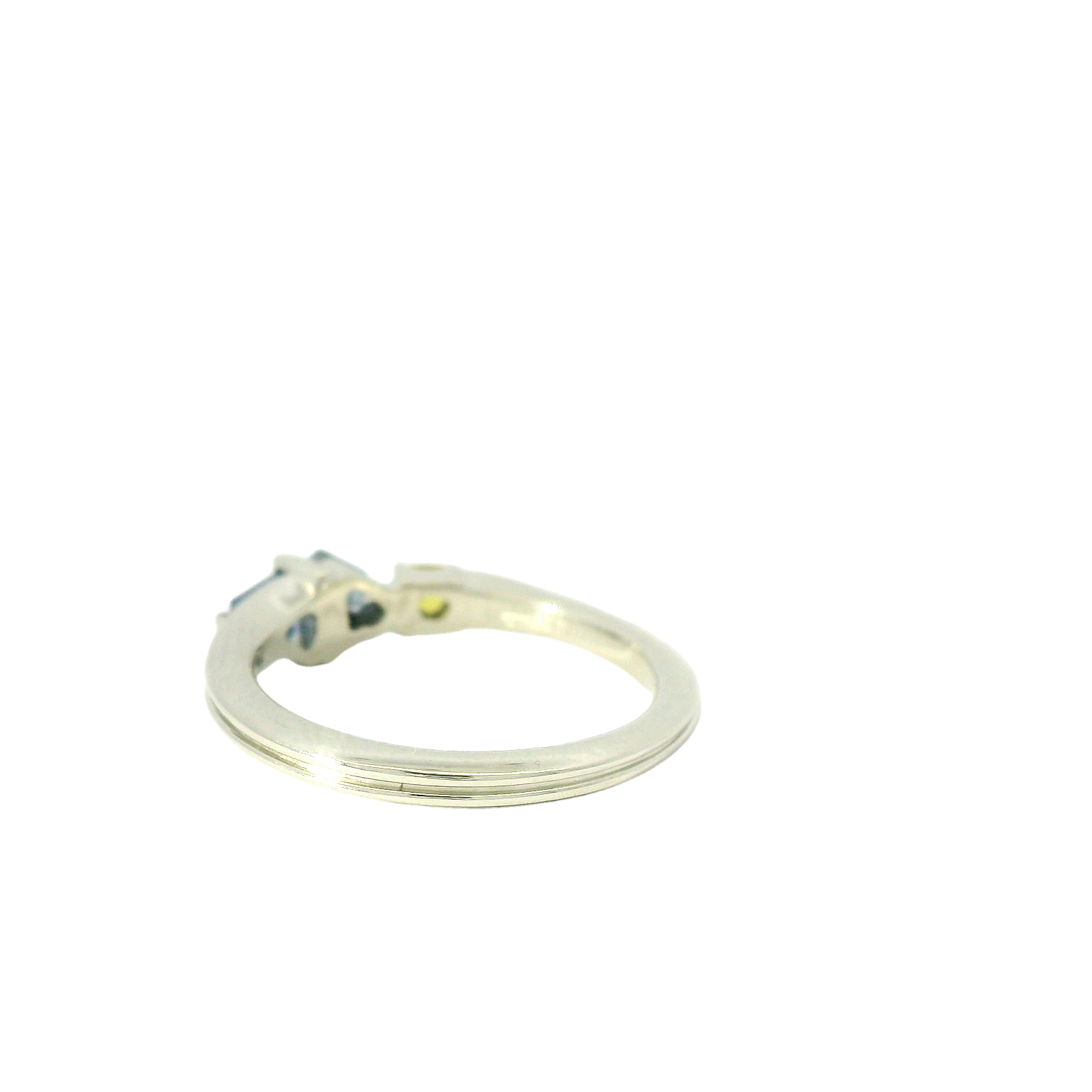 Elegant White Gold Ring with Gemstones