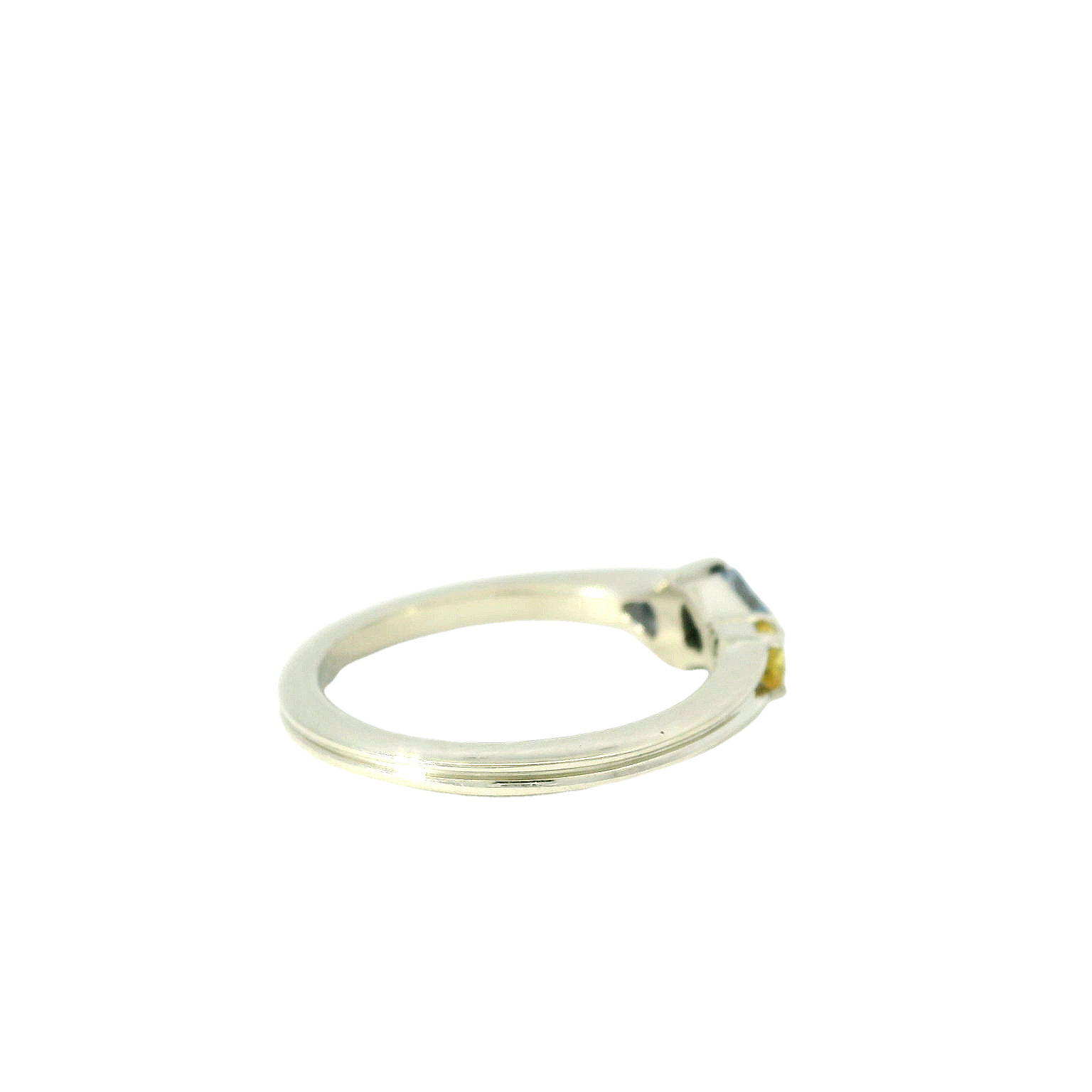 Elegant White Gold Ring with Gemstones