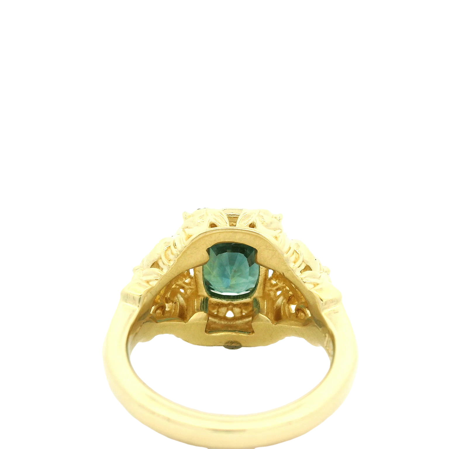 Elegant Gold Ring with Green Gemstone