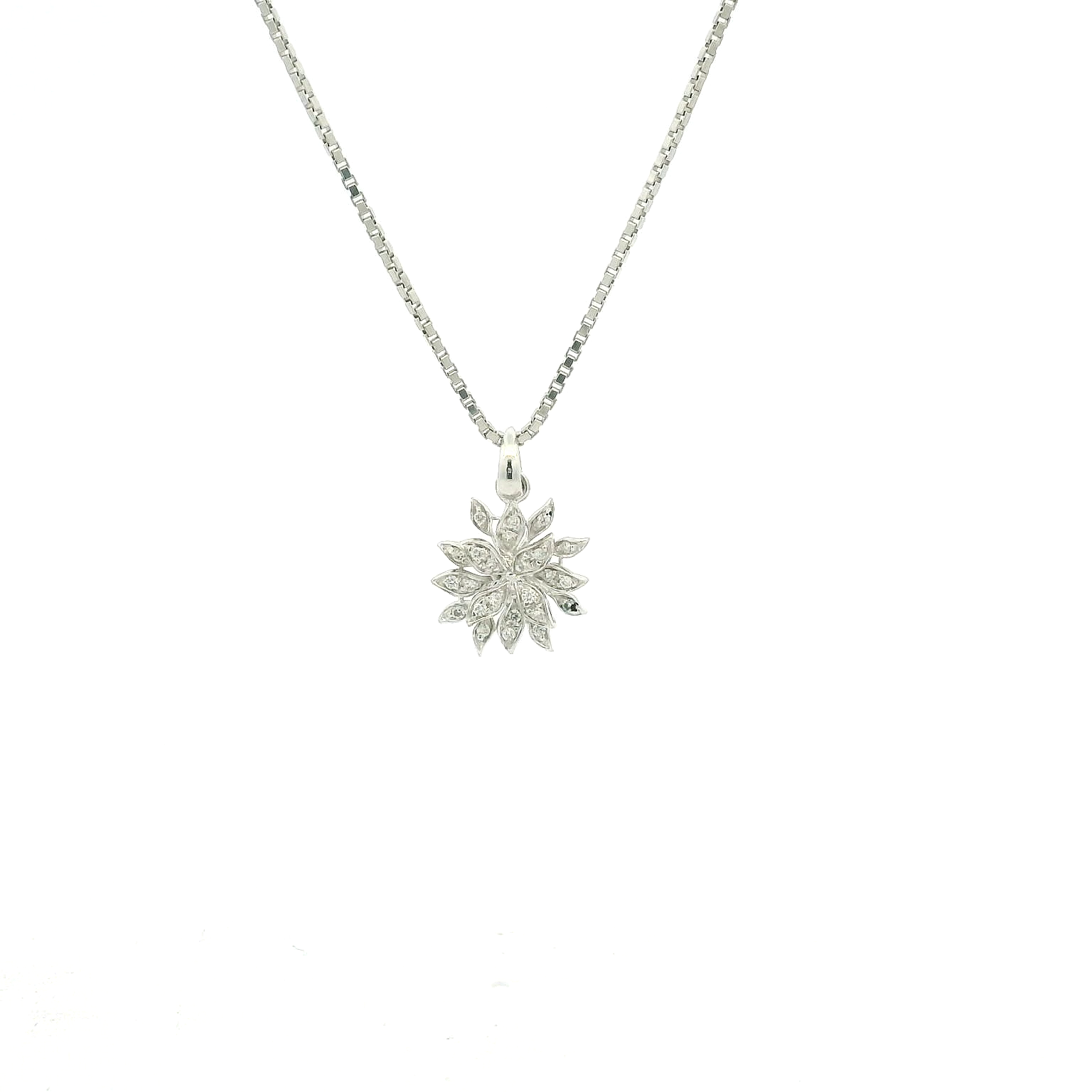 18KWG Cluster Diamond Pendant