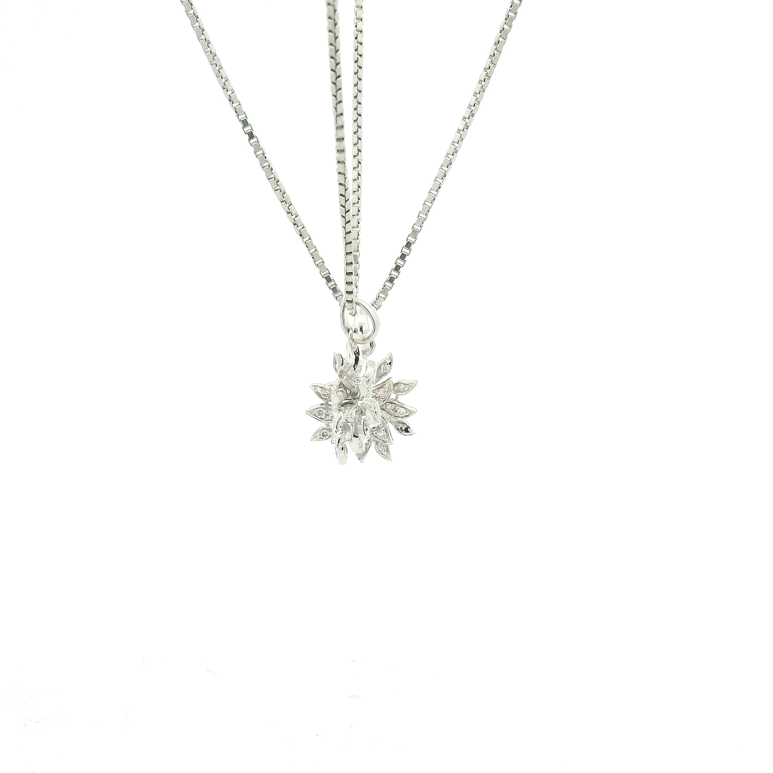 18KWG Cluster Diamond Pendant