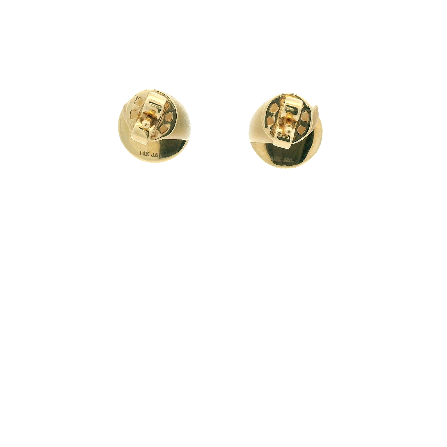 14KYG Brushed Button Earrings