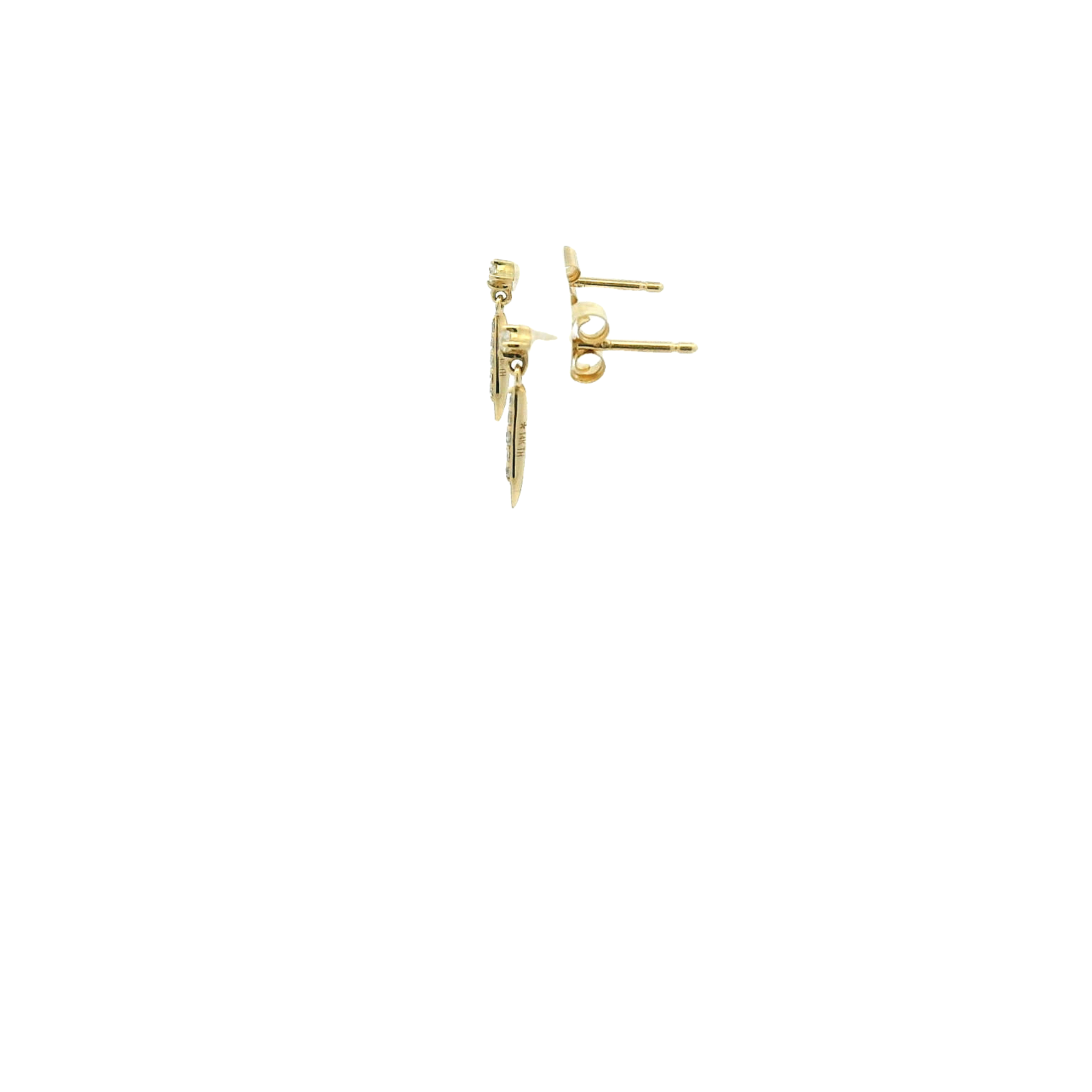14KYG Hanging Diamond Earrings