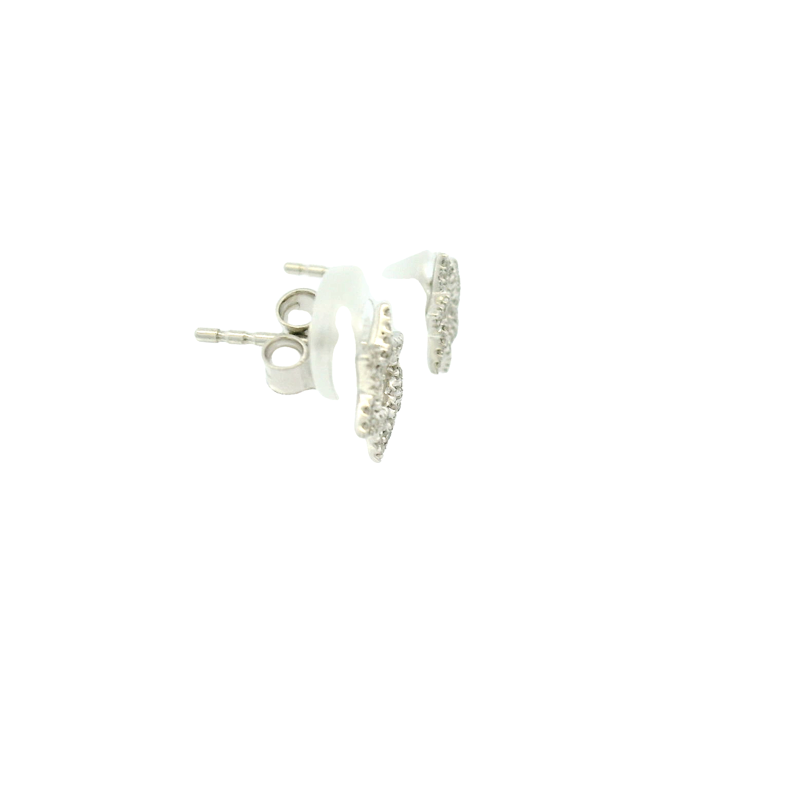14KWG Jewish Star Diamond Earrings