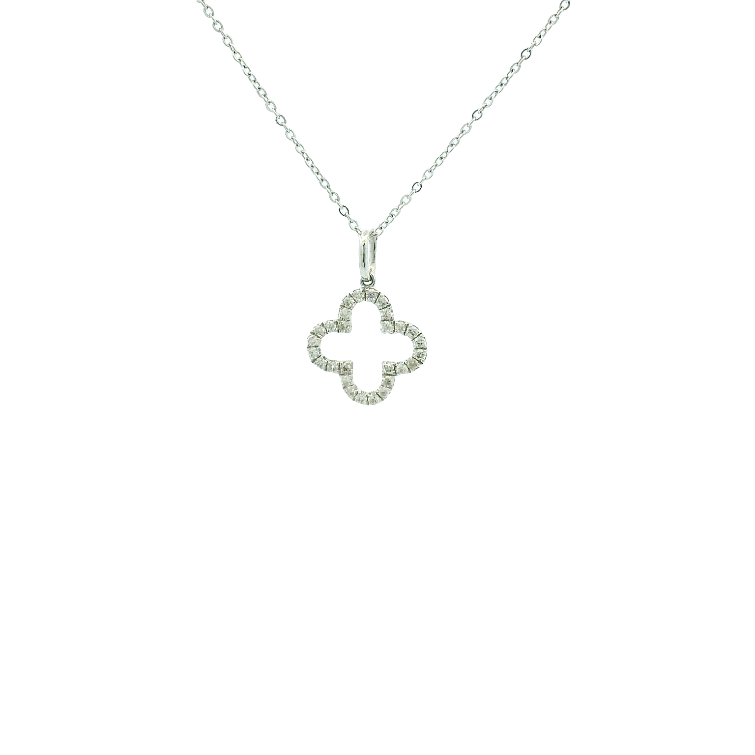 14KWG Van Cleef Style Diamond Necklace