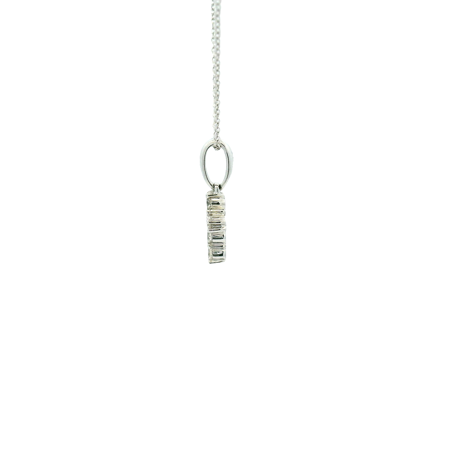 14KWG Diamond Cross Necklace