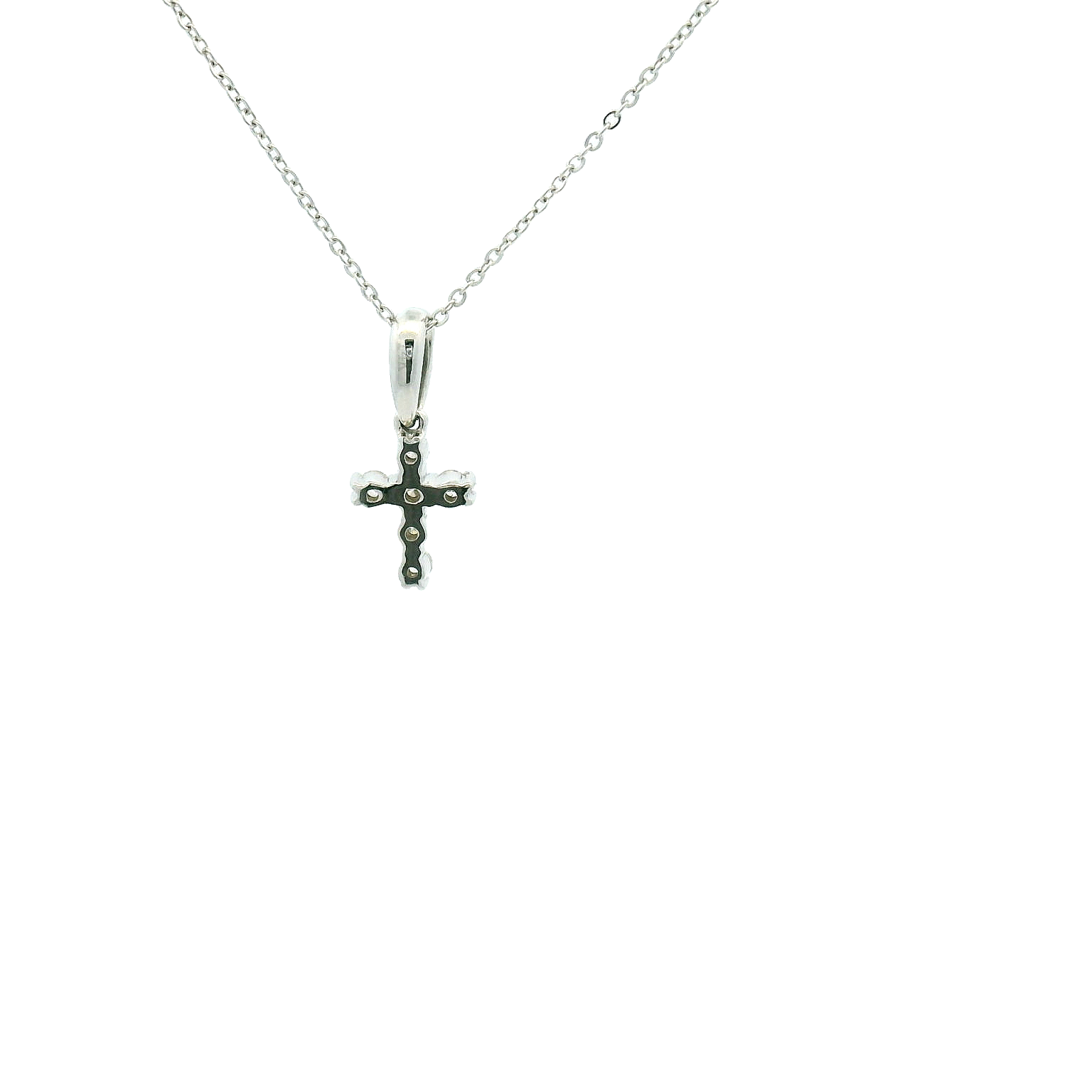 14KWG Diamond Cross Necklace