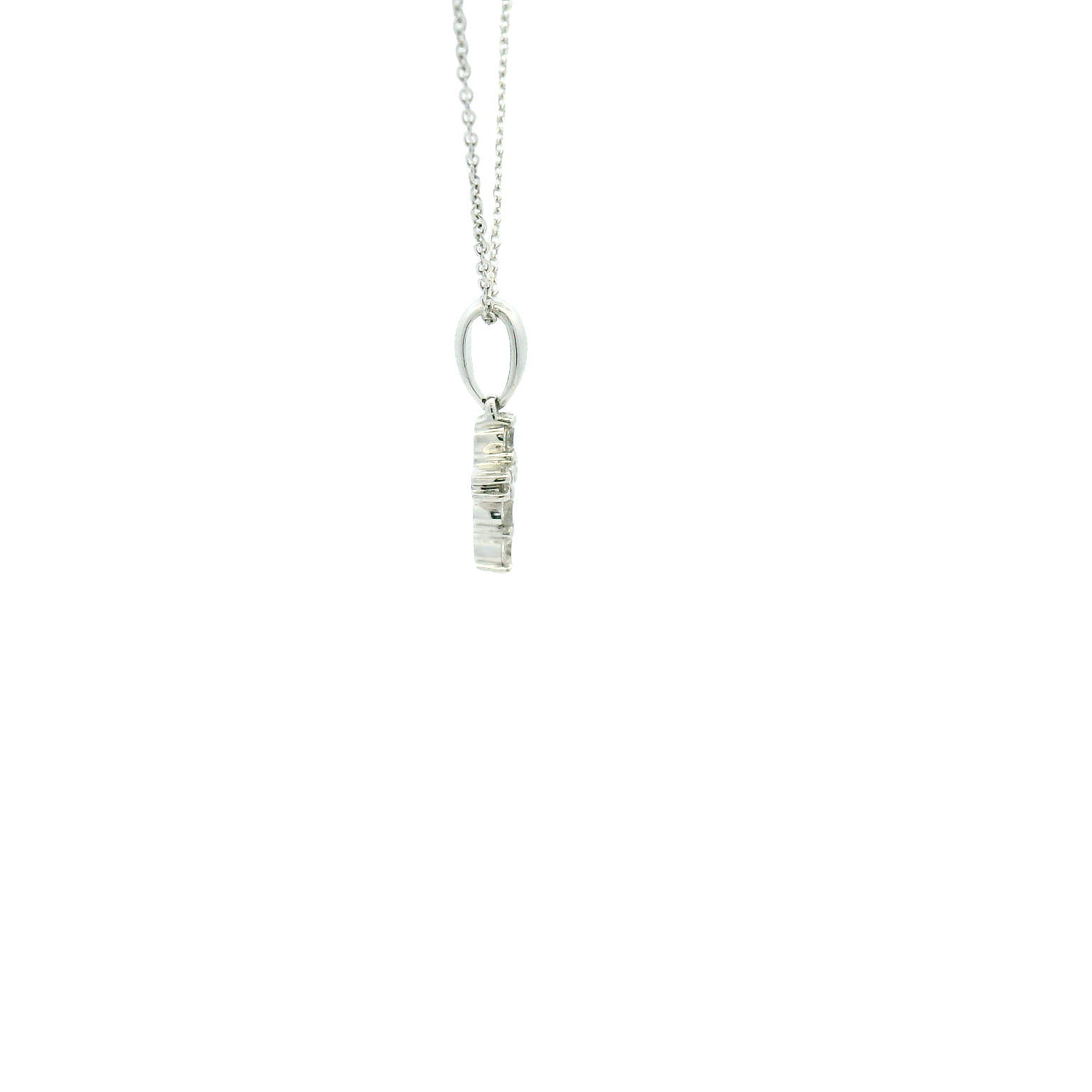 14KWG Diamond Cross Necklace