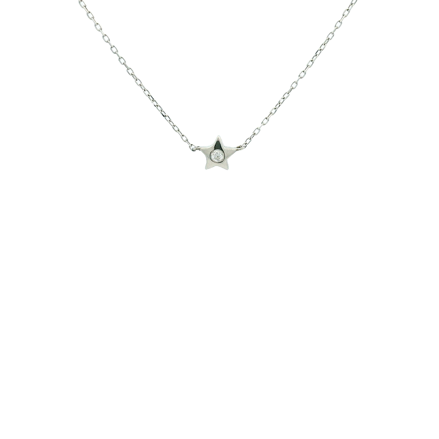 18KWG Star Necklace