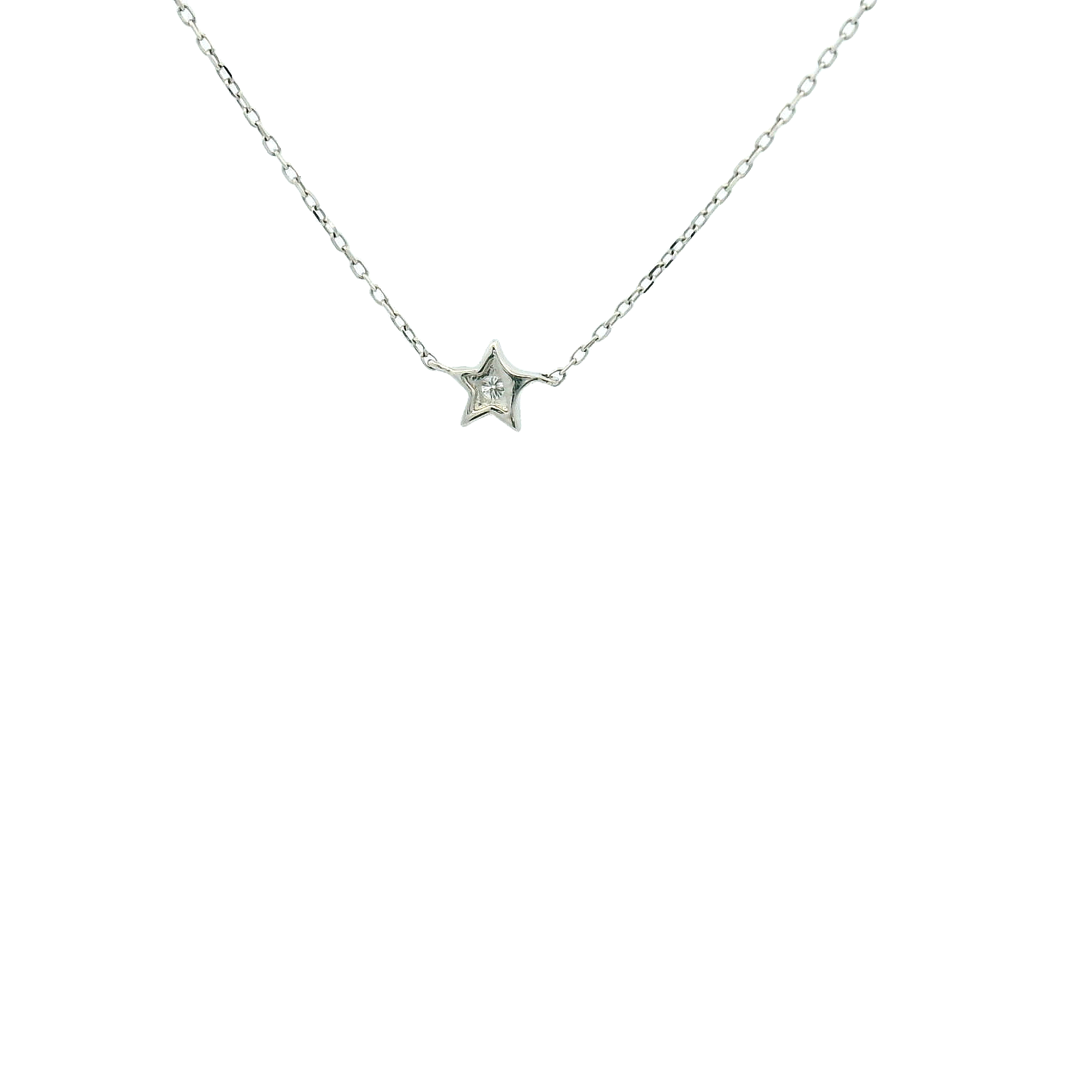 18KWG Star Necklace