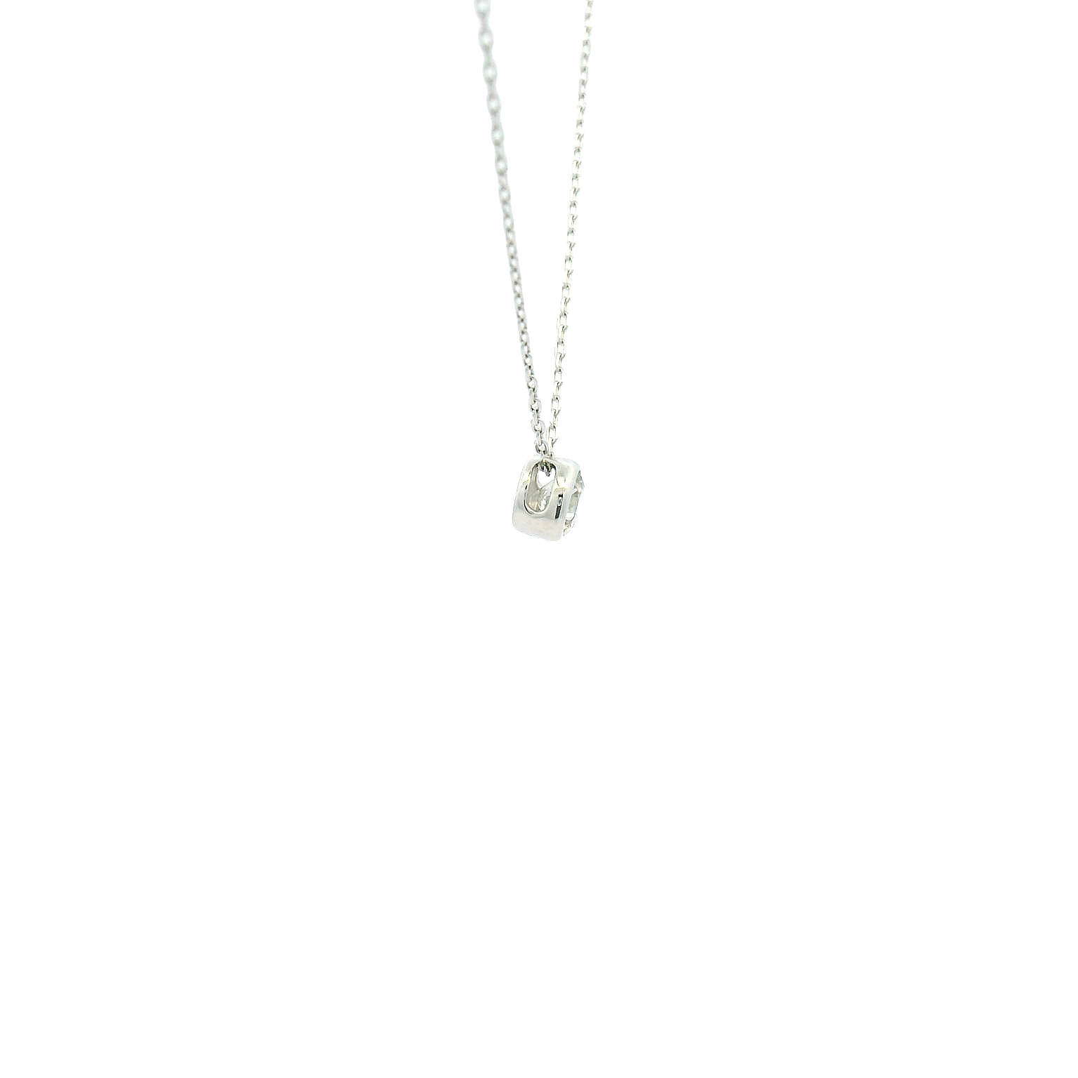 18KWG Solitaire Diamond Necklace