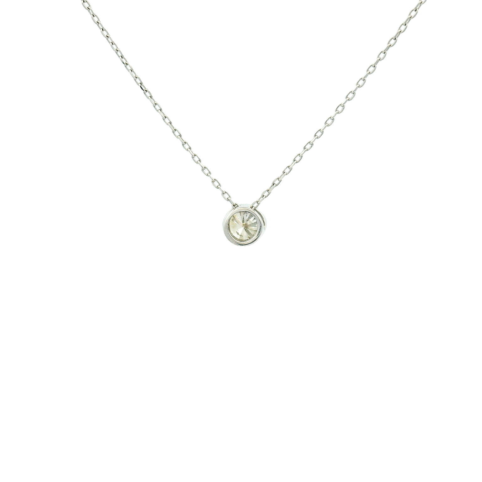 18KWG Diamond Solitaire Necklace