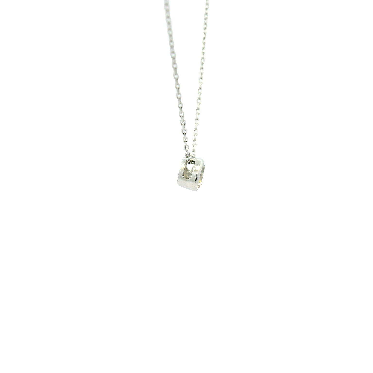 18KWG Diamond Solitaire Necklace