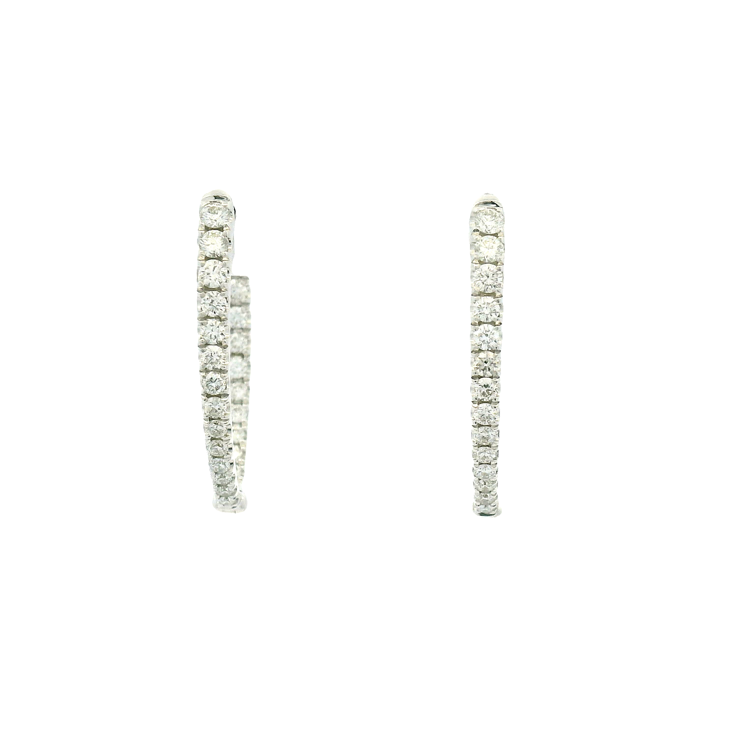 14KWG Inside Out Diamond Hoop Earrings