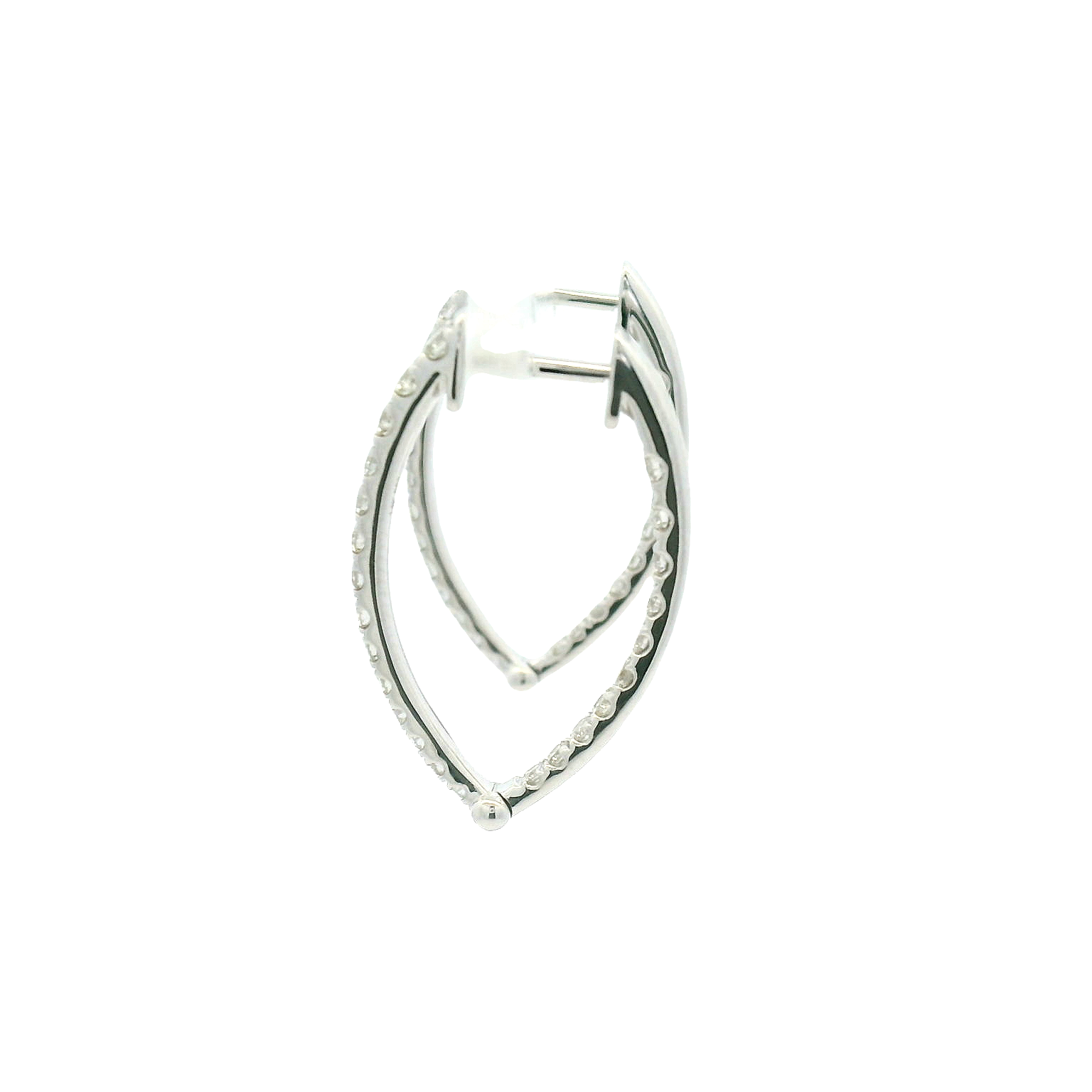 14KWG Inside Out Diamond Hoop Earrings