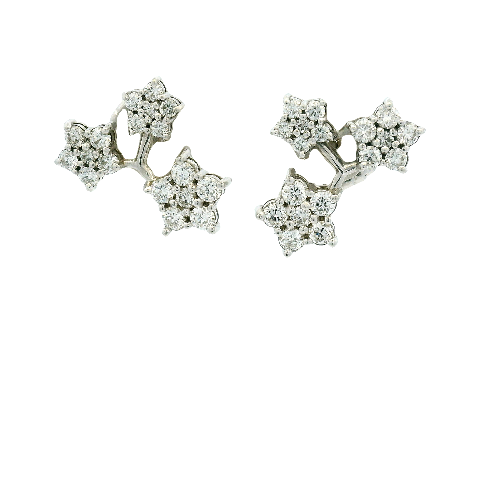 14KWG Diamond Star Earrings