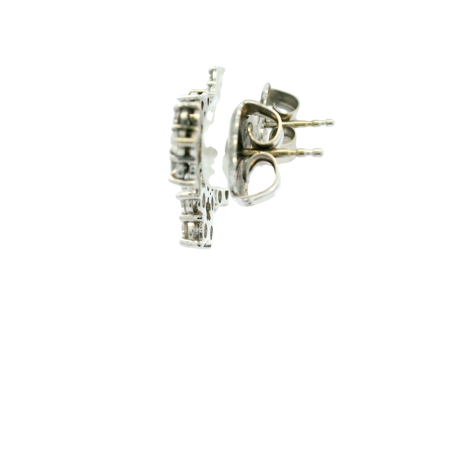 14KWG Diamond Star Earrings