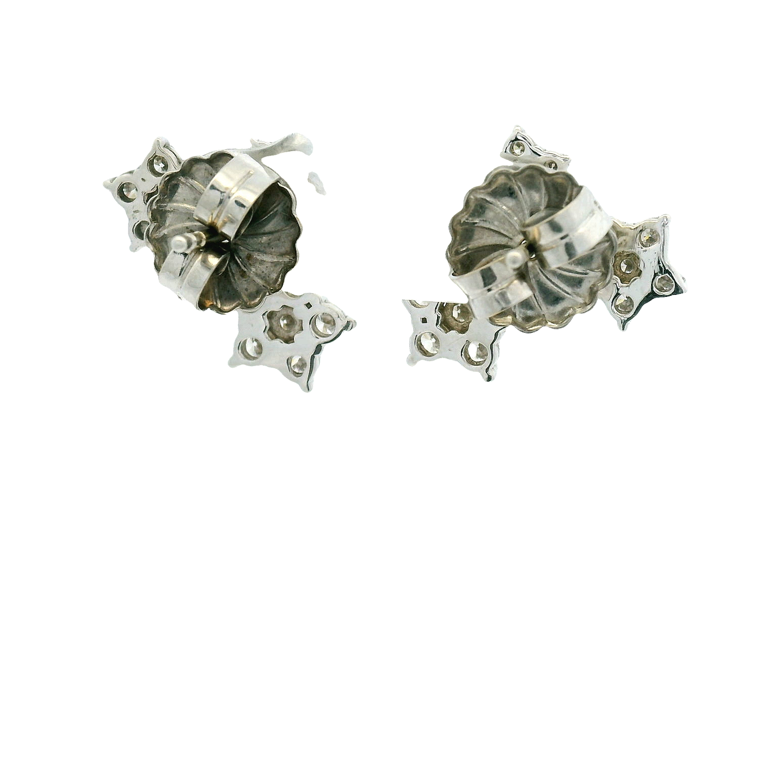 14KWG Diamond Star Earrings