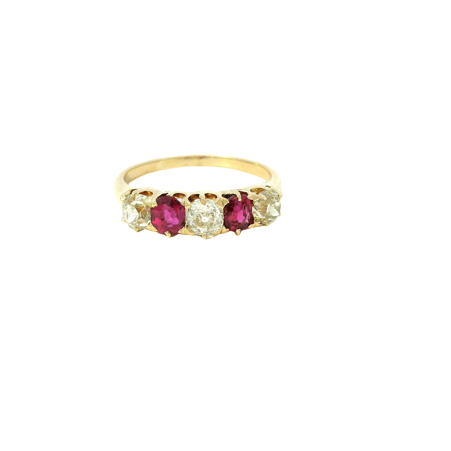 Victorian Diamond and Ruby Wedding Band