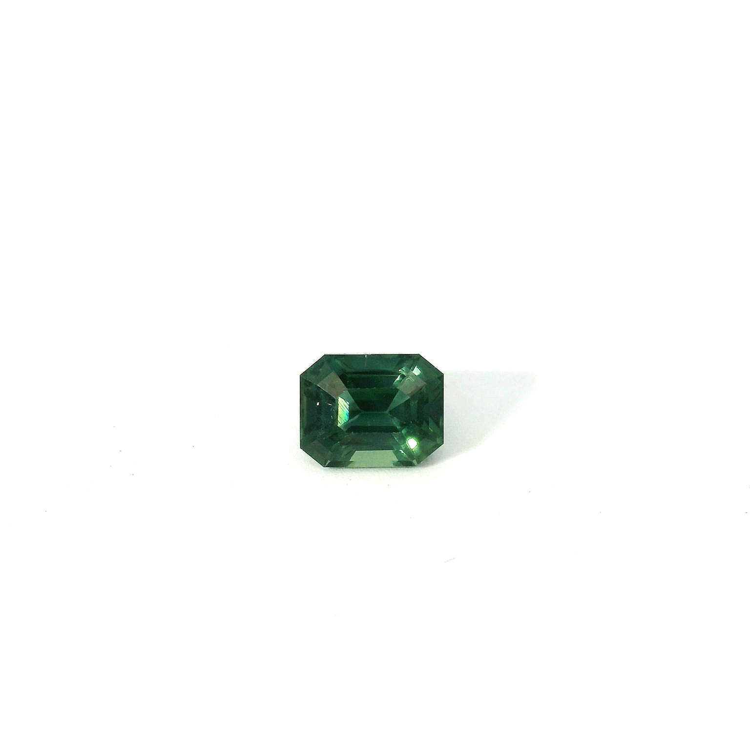 Green emerald cut sapphire