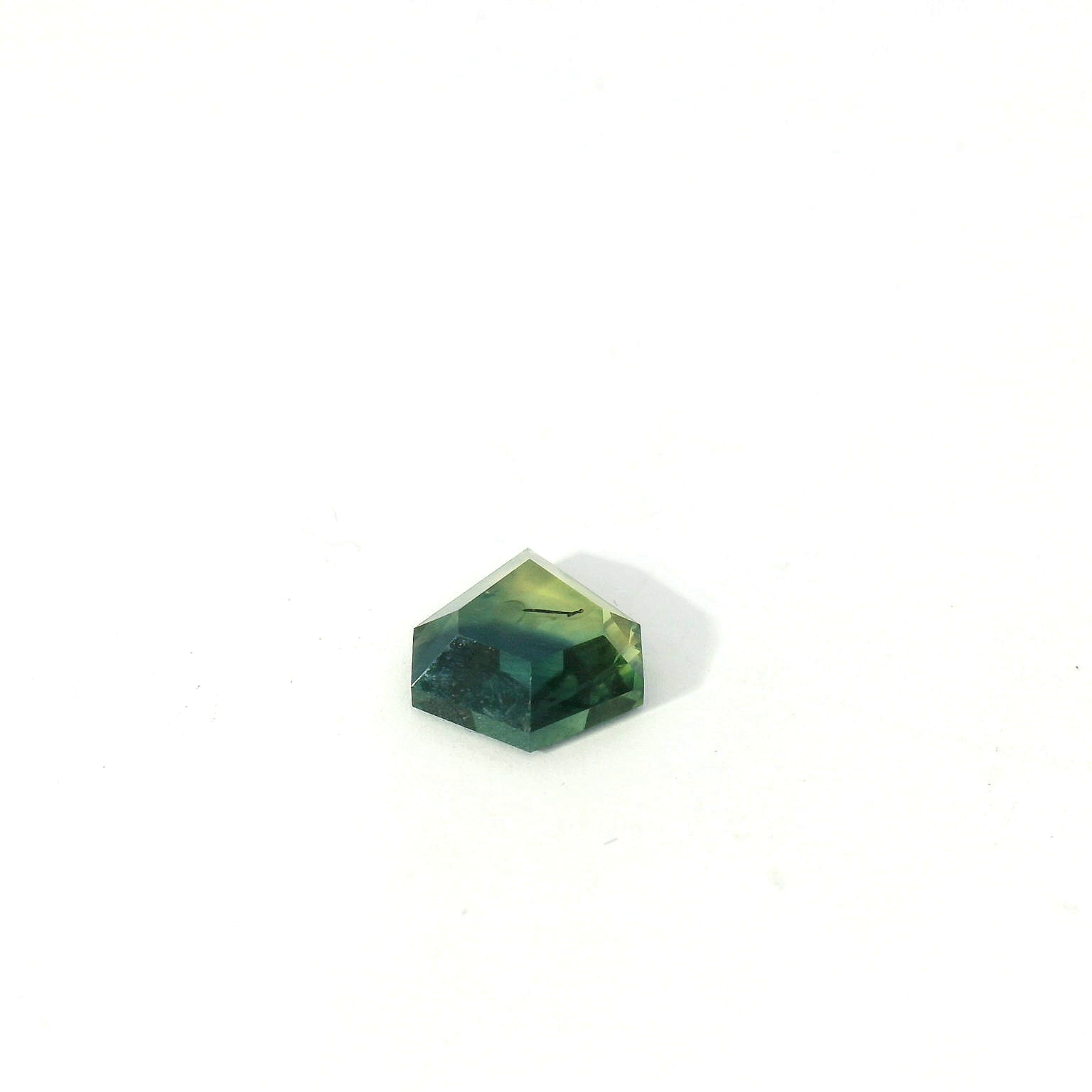 bi-color rose cut shield sapphire