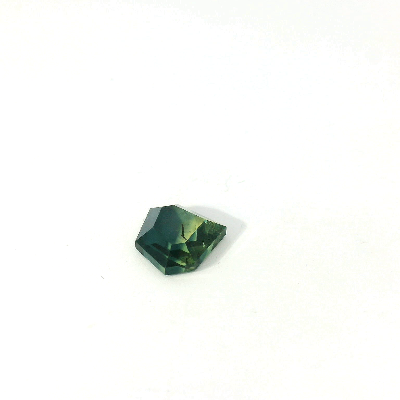 bi-color rose cut shield sapphire