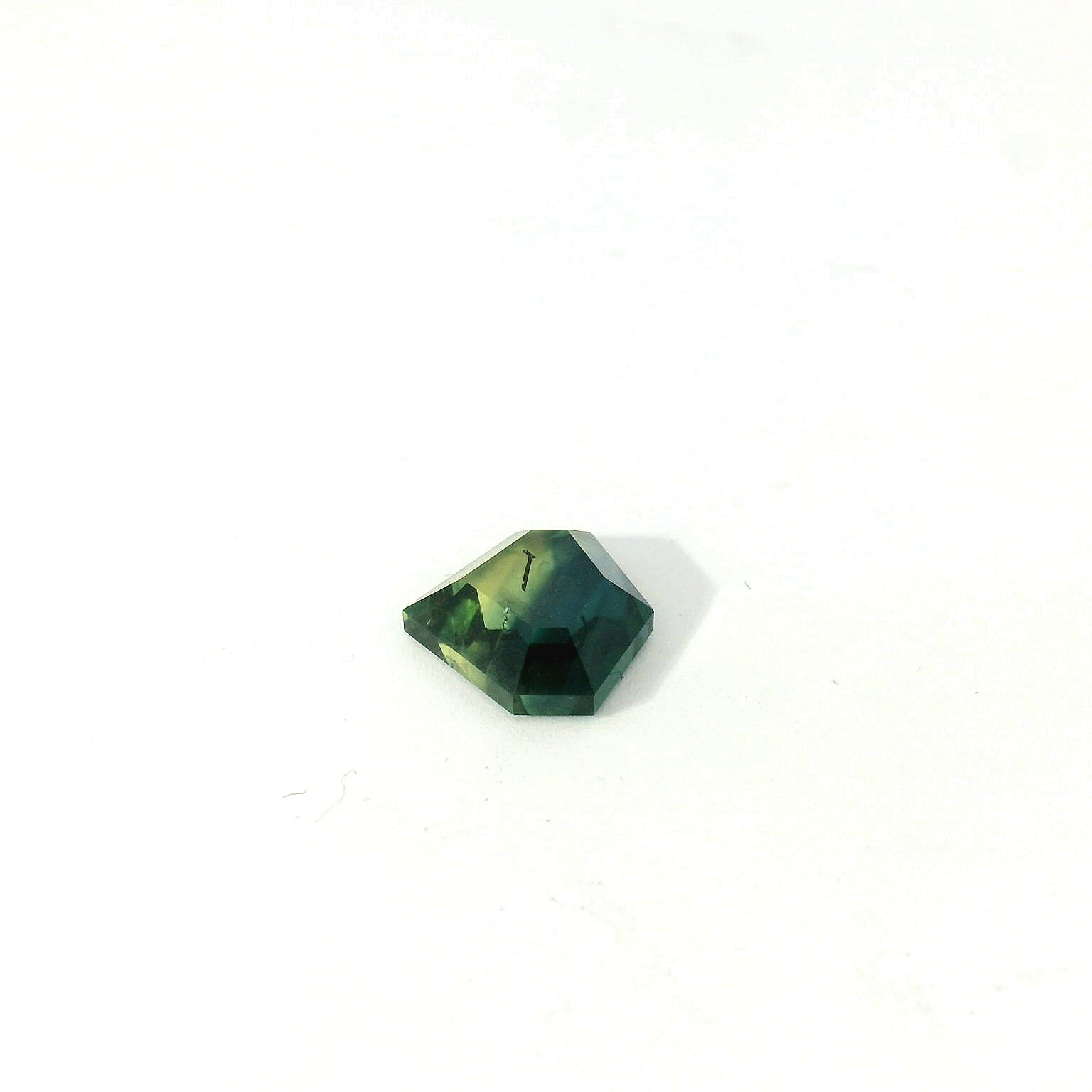 bi-color rose cut shield sapphire