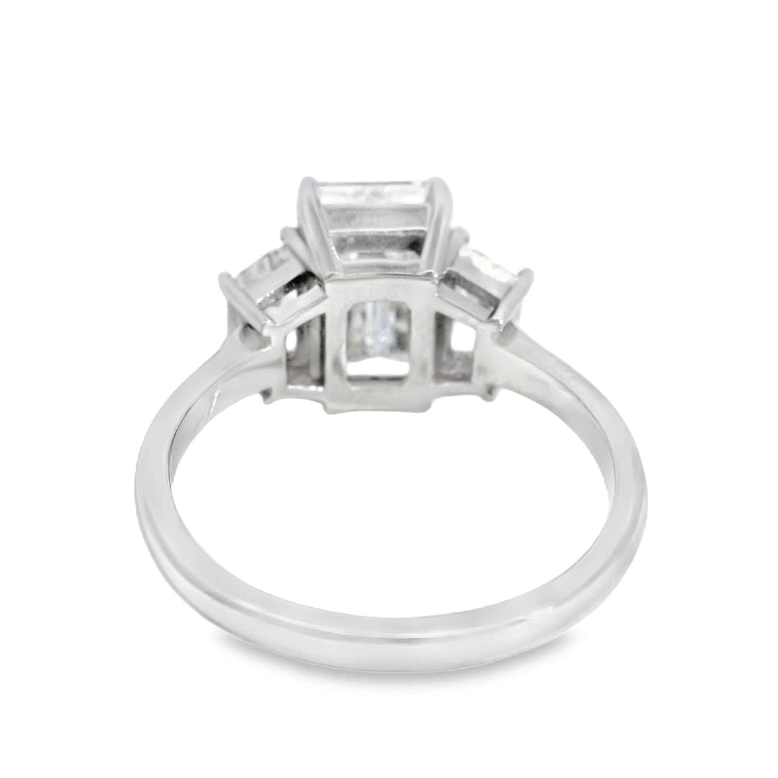 Platinum Emerald Cut Diamond Multistone Ring