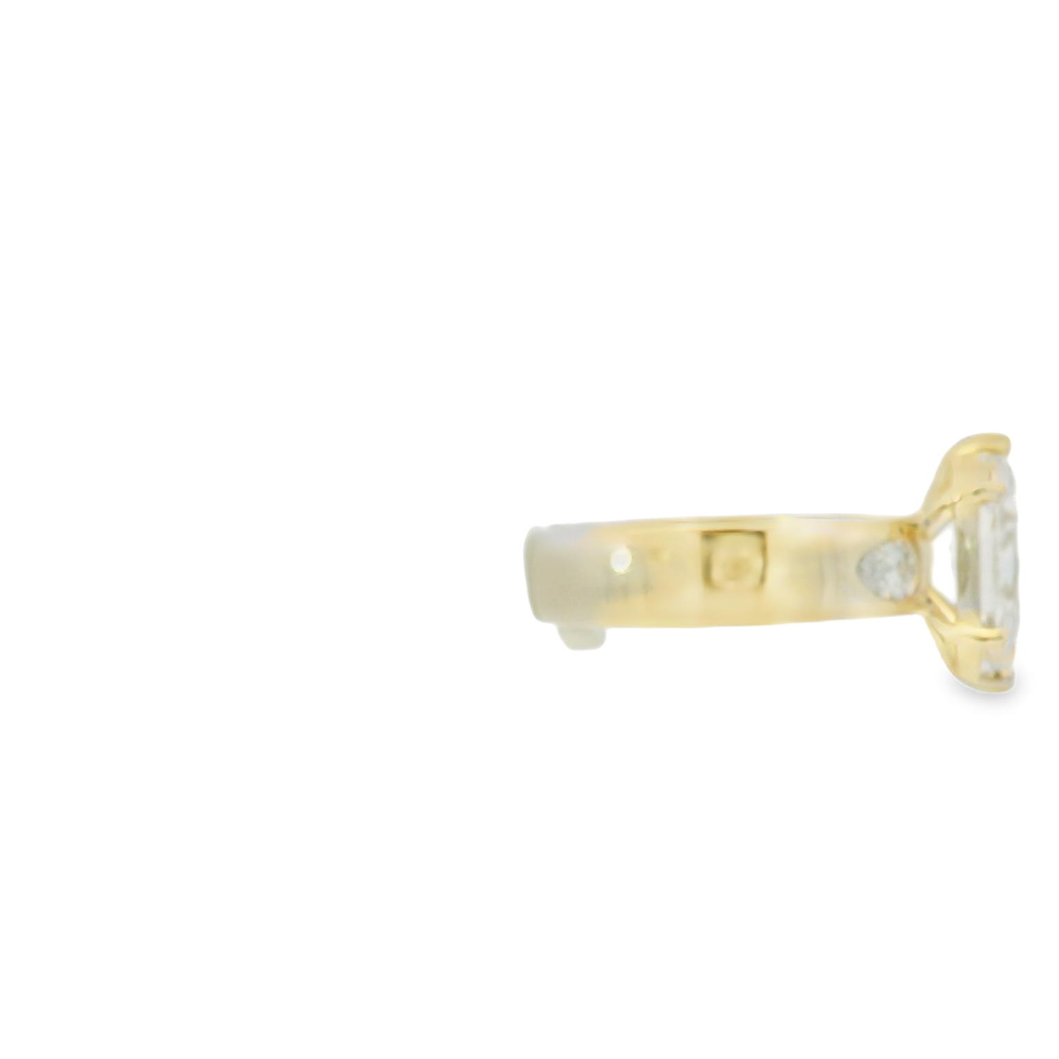 Yellow Gold Solitaire Ring with Cushion Cut Diamond