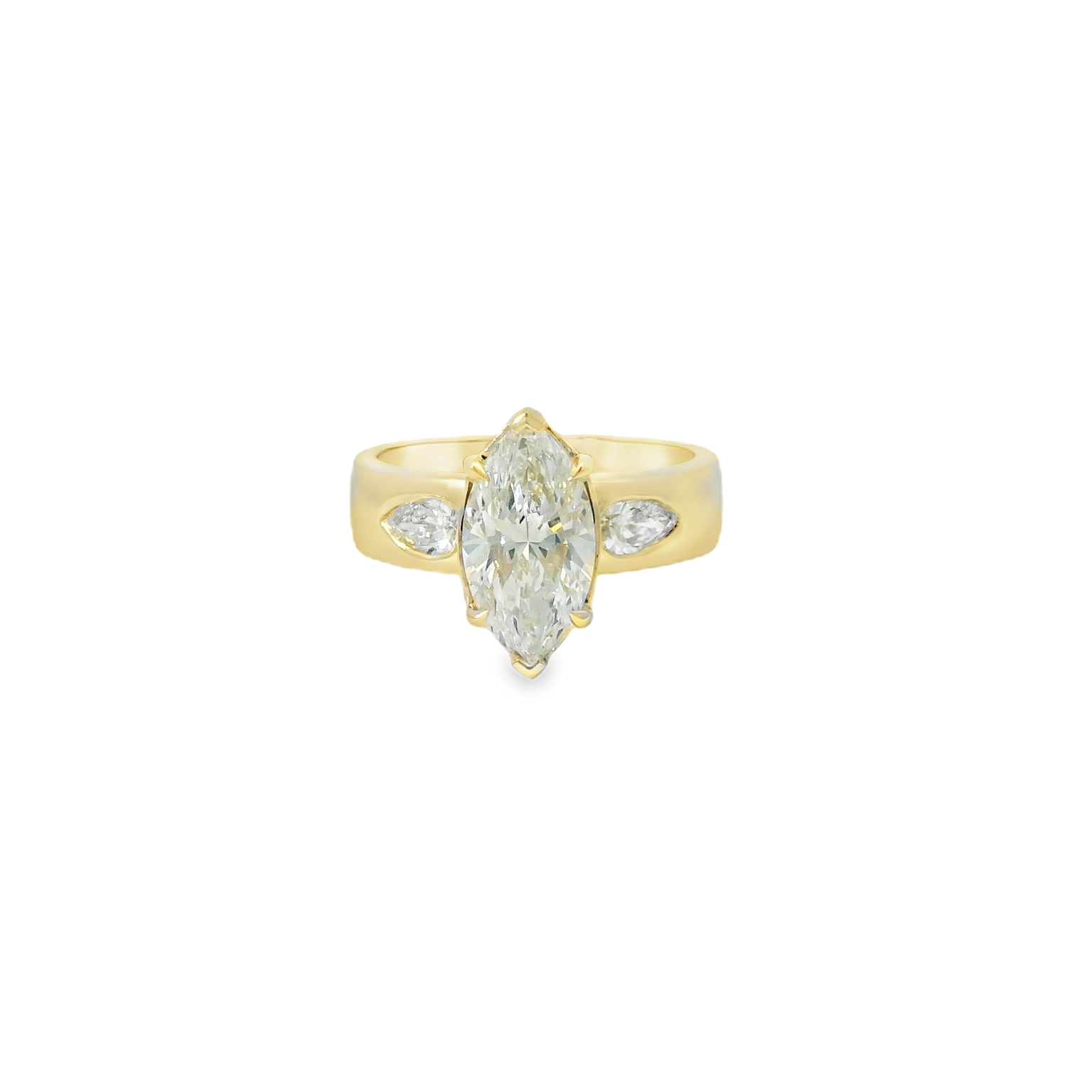 Gold Marquise Wedding Band