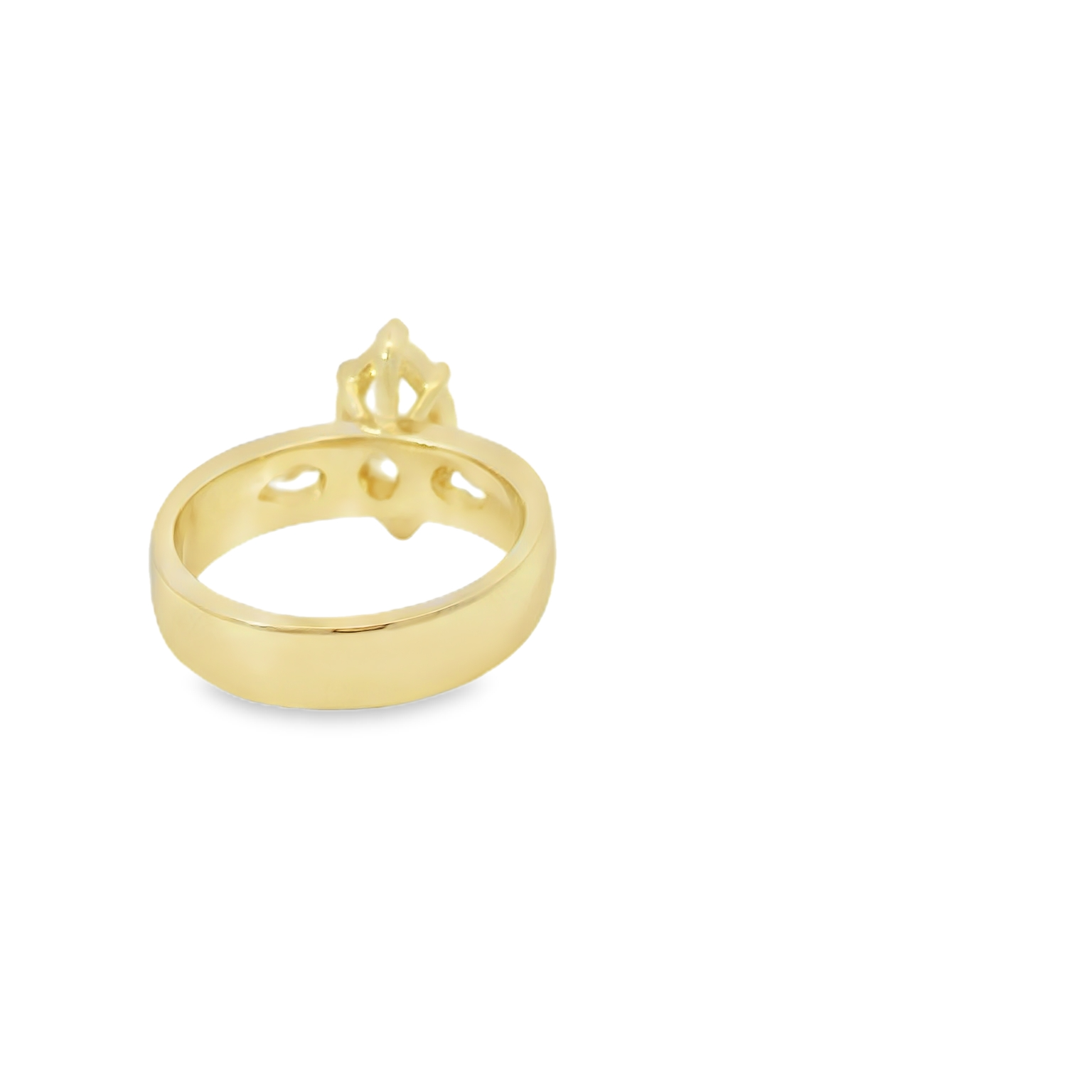 Yellow Gold Multistone Ring with Pear Cut Diamond