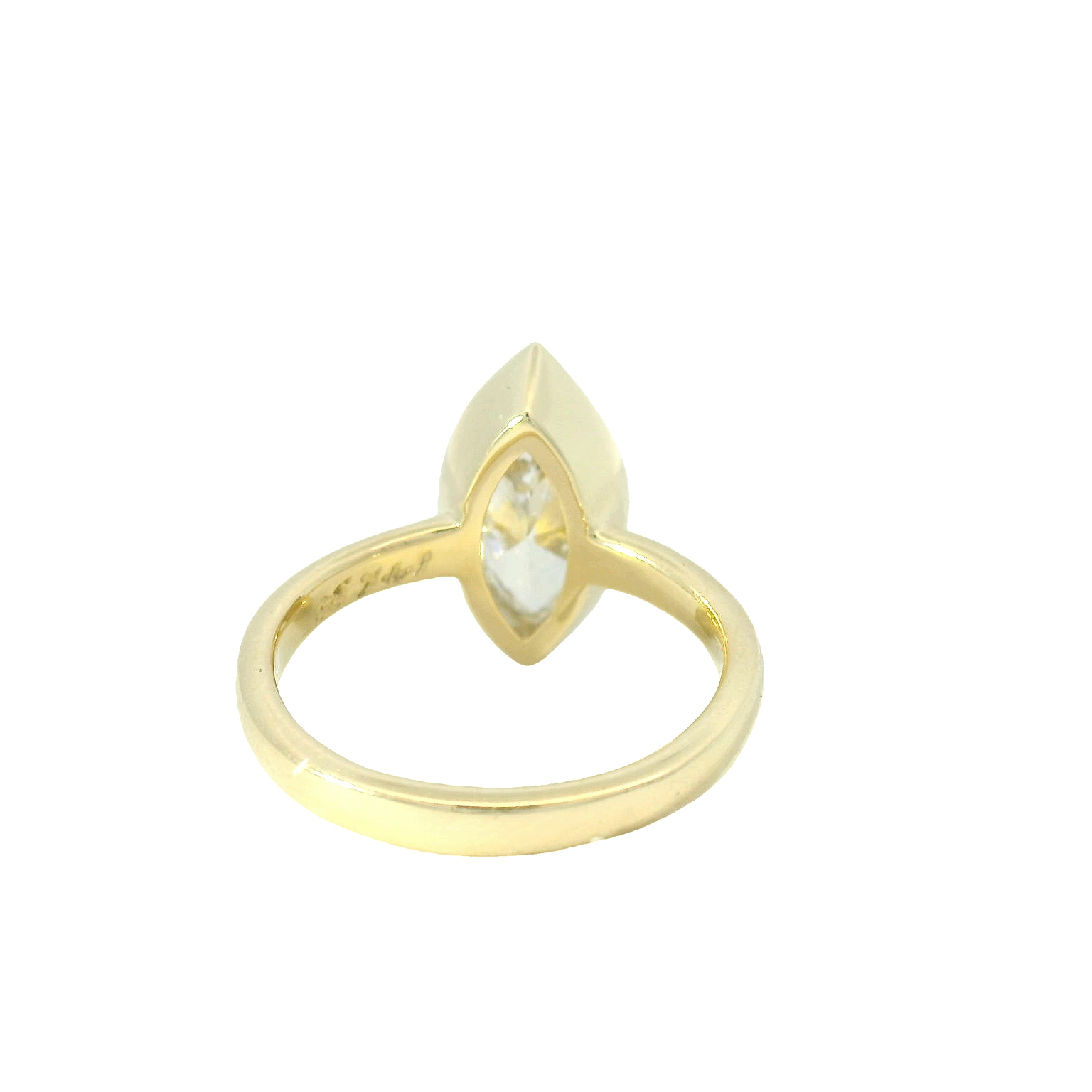 Custom Marquise Bezel Engagement Ring
