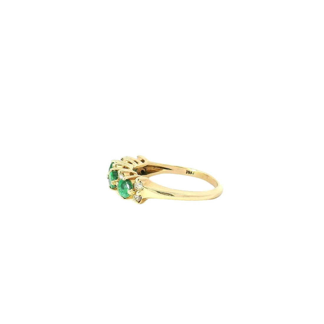 Vintage 14kyg Emerald & Diamond Ring