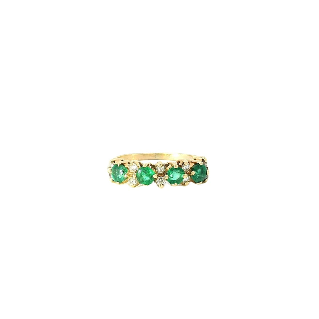 Vintage 14kyg Emerald & Diamond Ring