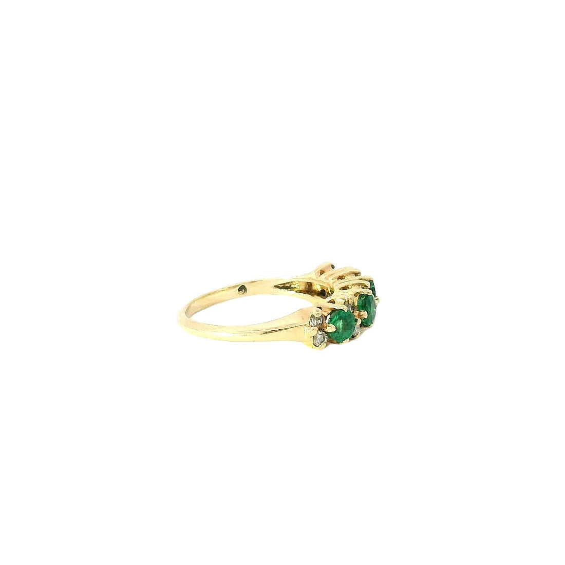 Vintage 14kyg Emerald & Diamond Ring