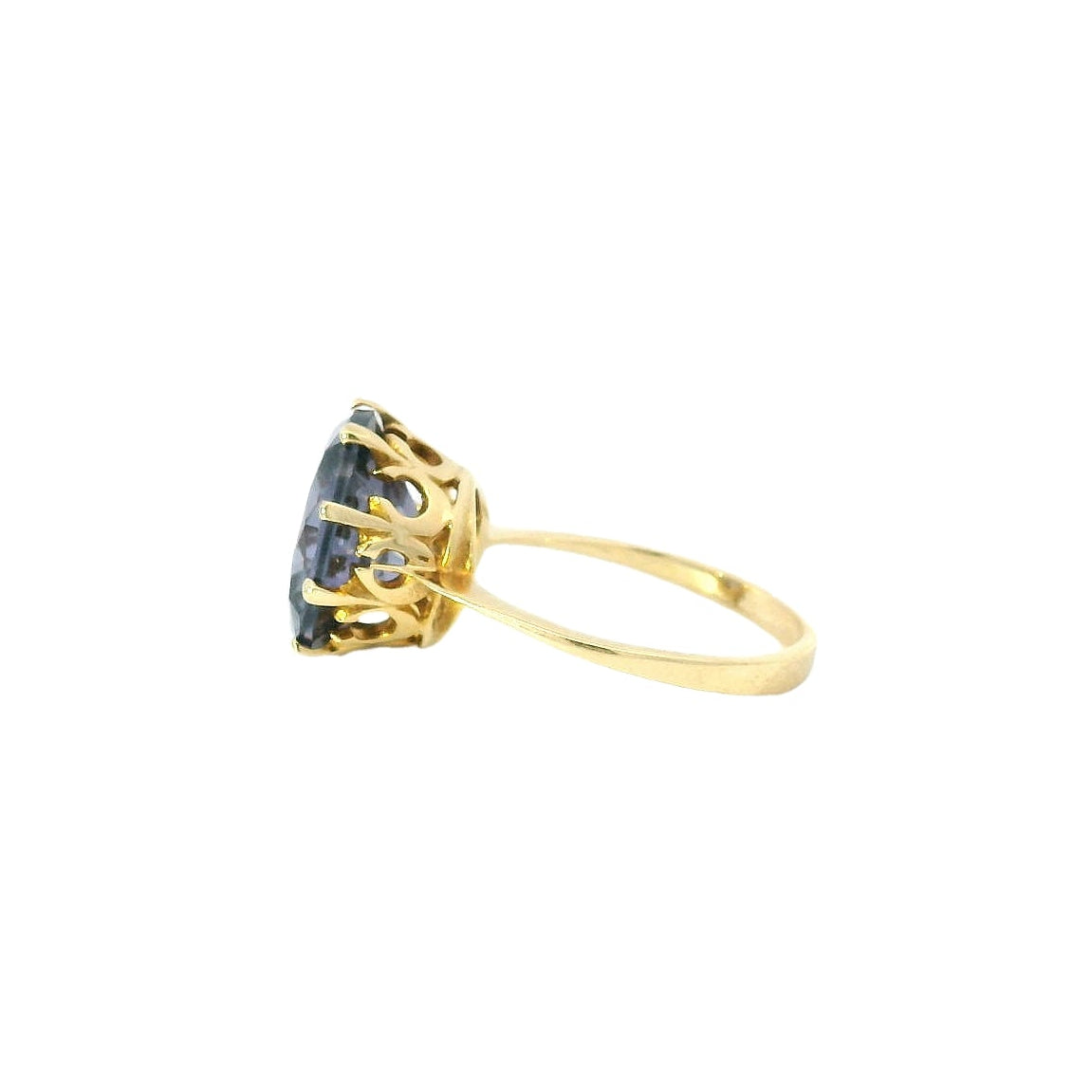 Vintage 14KYG Synthetic Alexandrite Ring