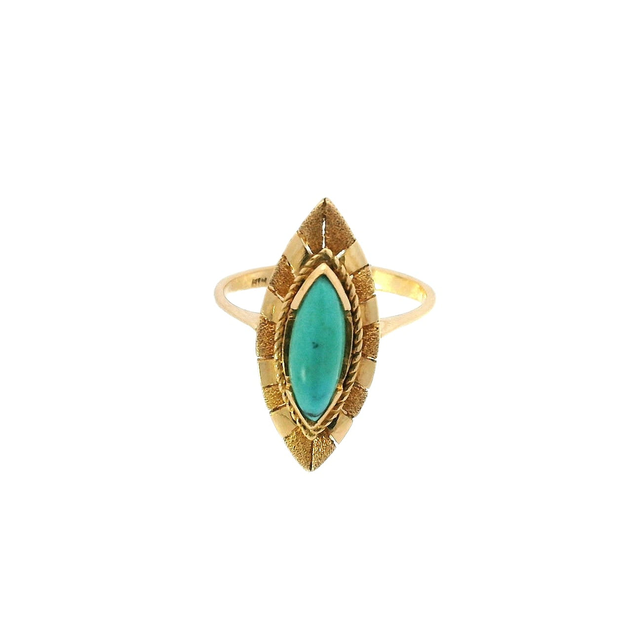 Vintage 18KYG Turquoise Ring