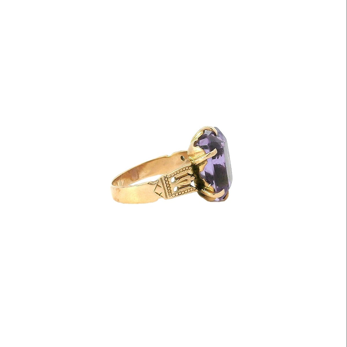 Vintage 14K Rose Gold Amethyst Ring