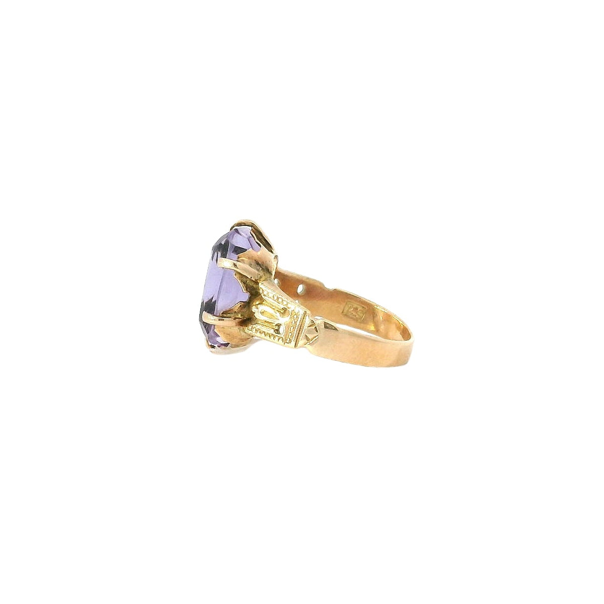Vintage 14K Rose Gold Amethyst Ring