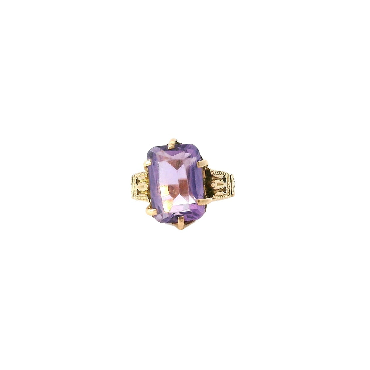 Vintage 14K Rose Gold Amethyst Ring