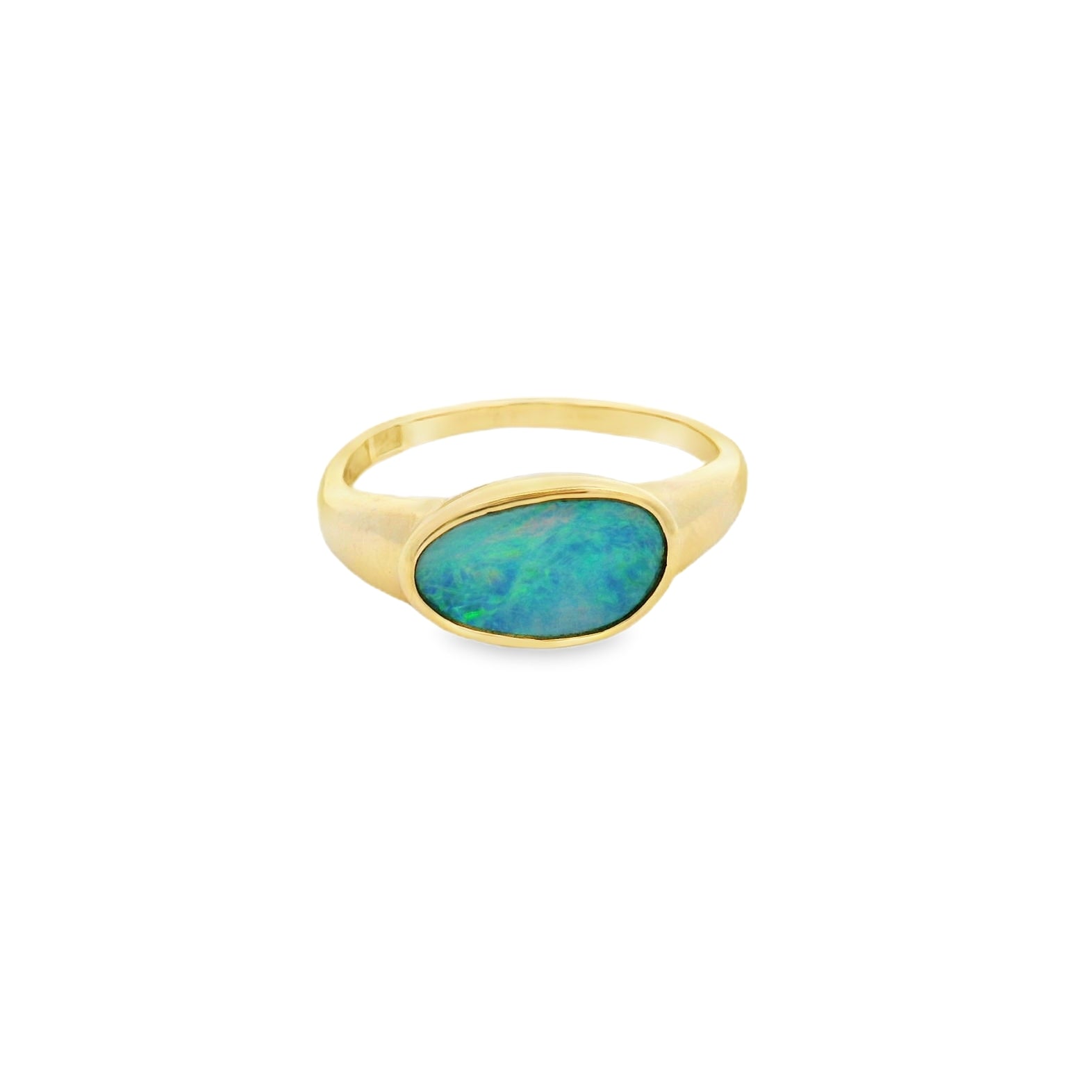 Yellow Gold Opal Signet