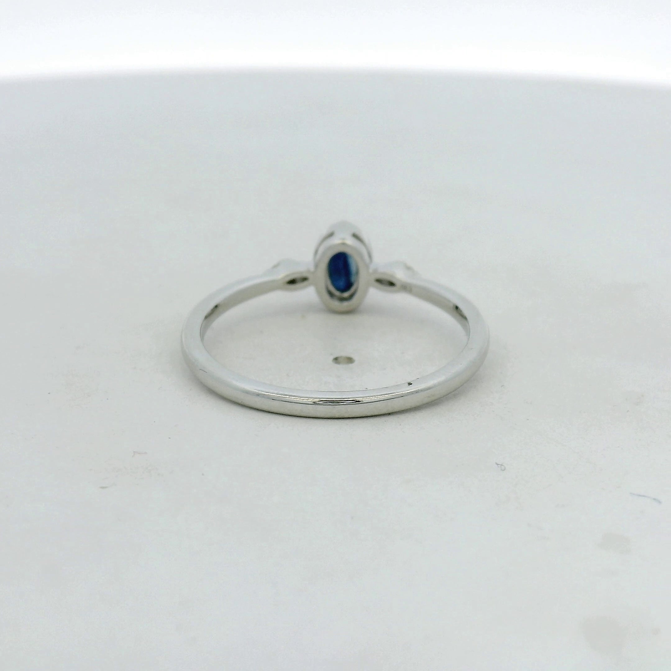 White Gold Deep Blue Sapphire Multi-stone Ring