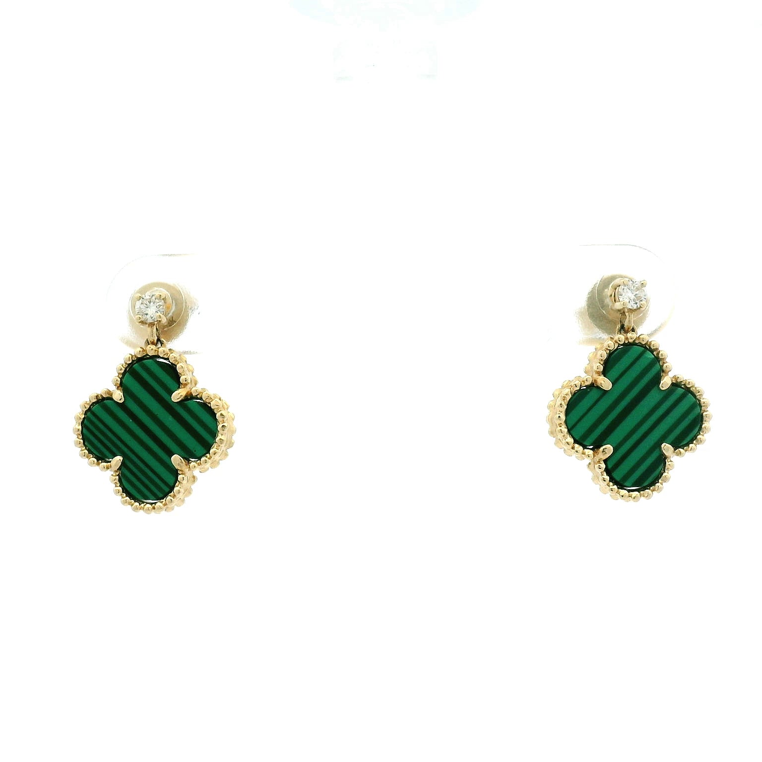 Elegant Green Clover Earrings