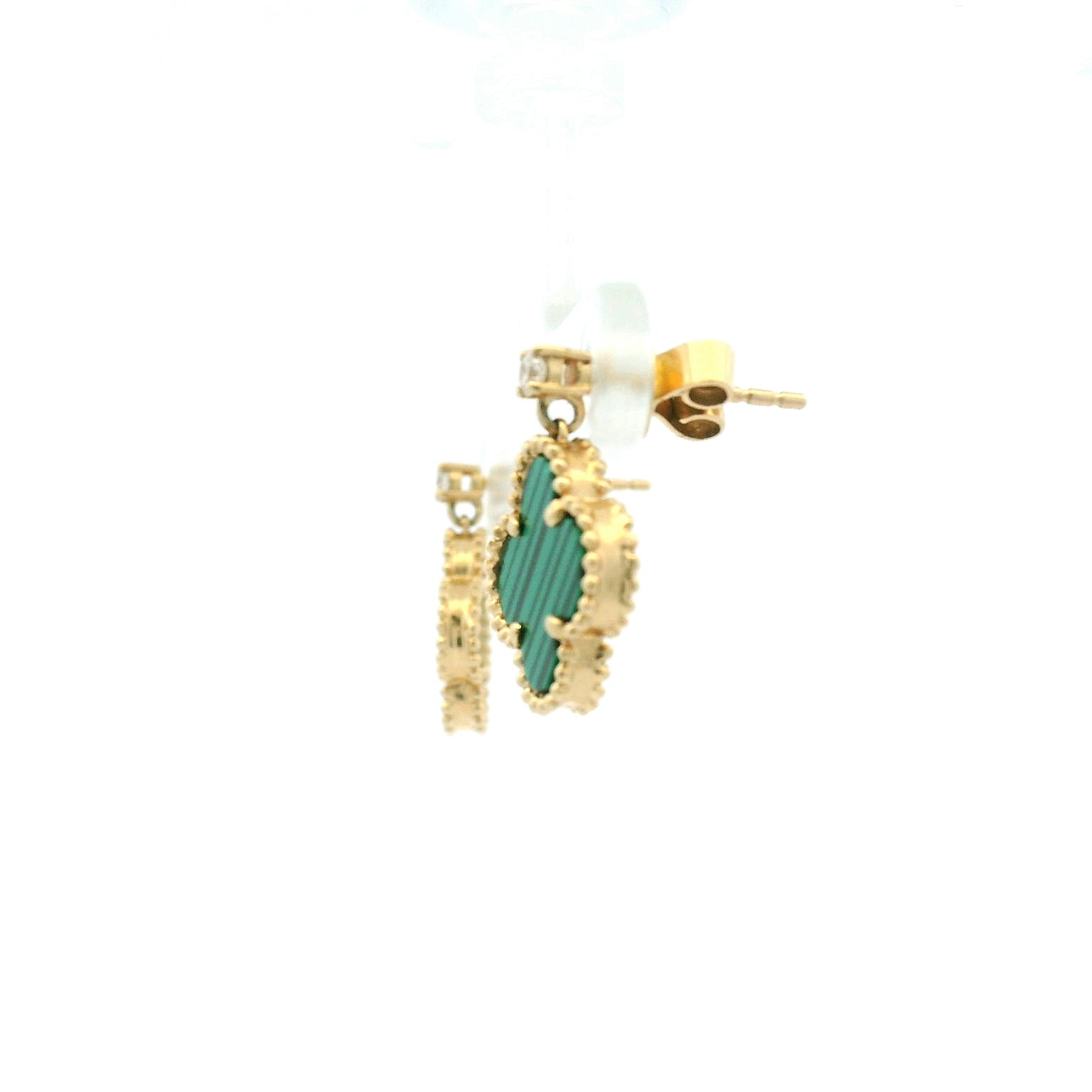 Elegant Green Clover Earrings