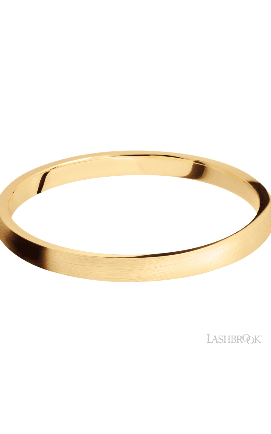 2 mm wide Domed 14K Yellow Gold band.